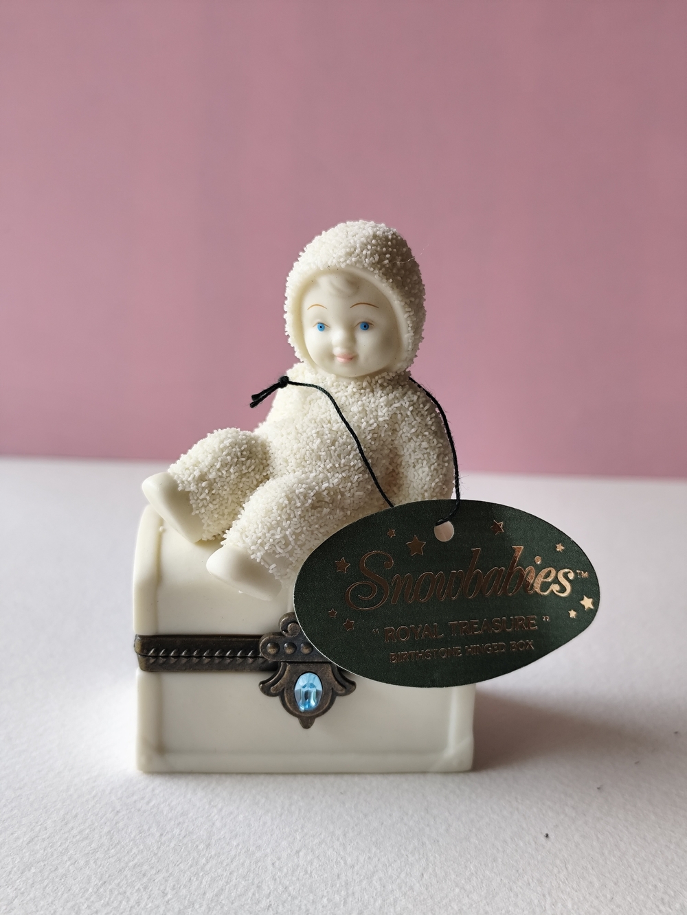 Vintage Snowbaby Dept 56 - Hinged Trinket Box